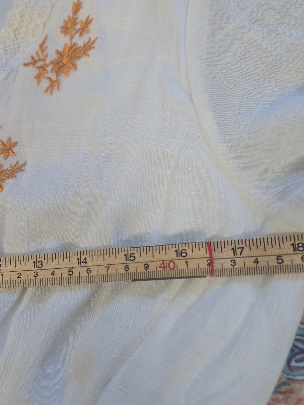 J Gee White Embroidered Smocked Dress PXL Petite XL Boho Floral Festival Midi - Picture 9 of 16